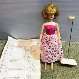 Vintage 1960’s American Char TRESSY Doll w Dress, Stands, Instructions 100% Hair